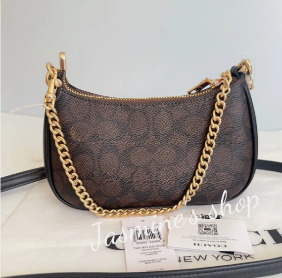 NWT coach Teri Mini Crossbody Bag In Signature Canvas cw323