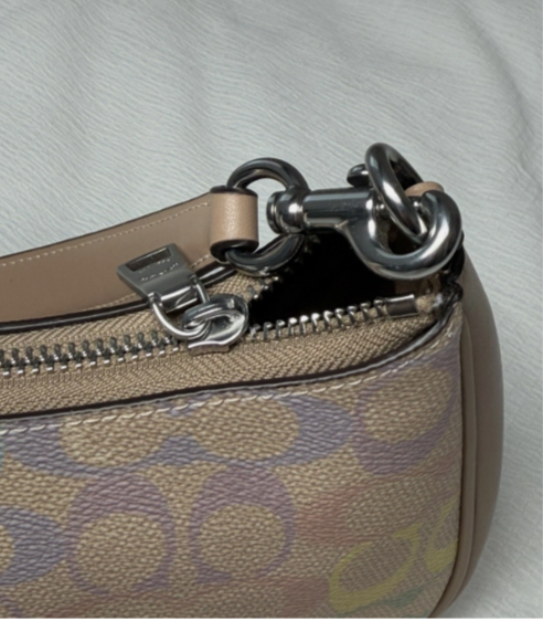 Coach Teri Shoulder Bag purse Rainbow Signature Canvas Sand Multi cda91