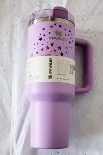 New STANLEY PURPLE w/ STARS TUMBLER 40oz Branded